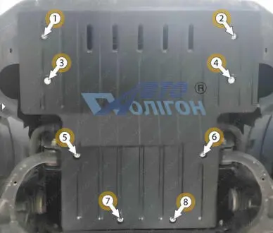 Захист двигуна SSANGYONG Musso 2,2 TDi МКПП 2023 -- Захист моторн.Відсіку Полігон Авто PA01937