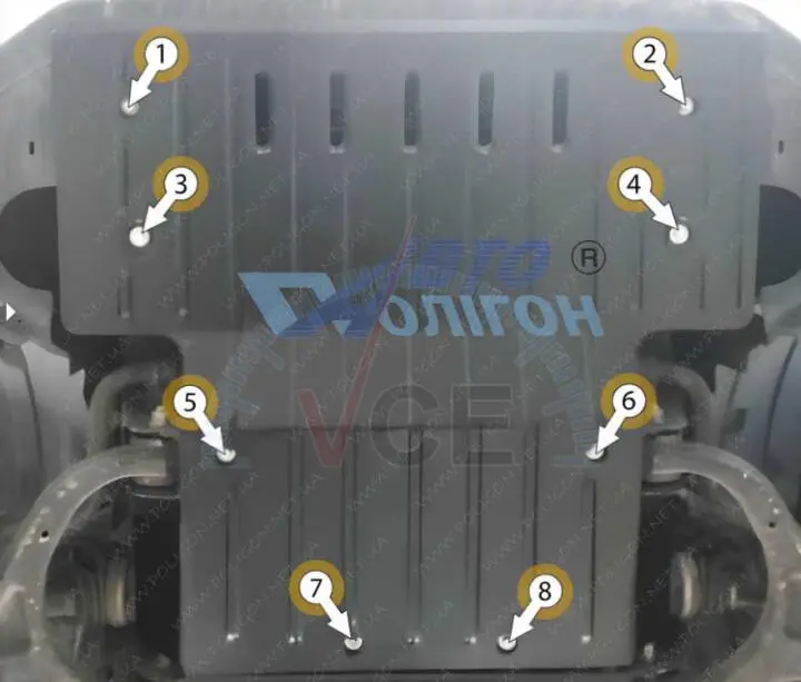 Захист двигуна SSANGYONG Musso 2,2 TDi МКПП 2023 -- Захист моторн.Відсіку Полігон Авто PA01937 (фото 1)