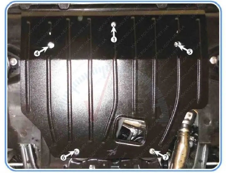 Защита двигателя SUBARU Crosstrack 2,0 4Х4 АКПП 2023 --- Защита КПП Полігон Авто PA01958 (фото 1)