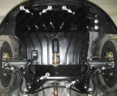 Защита двигателя ZAZ Forza (Форза) 1,5 МКПП 2011 --- Защита моторн.+КПП Полігон Авто PA02438