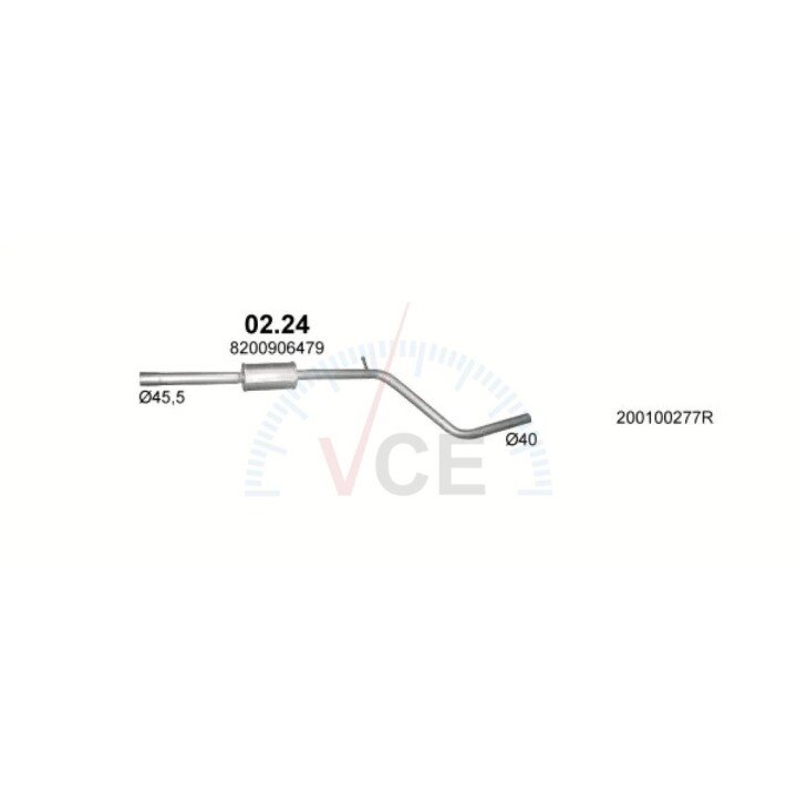 Глушитель алюм. сталь, средн. часть dacia sandero 1.2i (02.24) POLMOSTROW 0224 (фото 1)