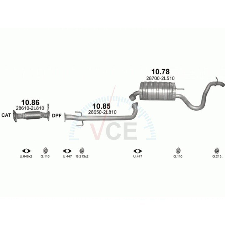 Глушник алюм. сталь, середн. частина hyundai i30 1.6 crdi (10.85) POLMOSTROW 1085 (фото 1)