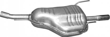 Глушитель алюм. сталь, задн. часть opel astra g 1.6i 16v (17.28) POLMOSTROW 1728 (фото 1)