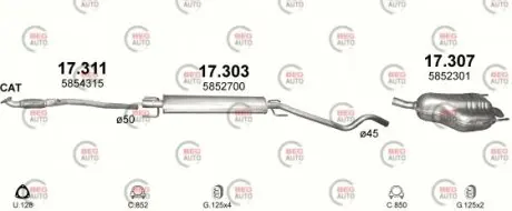 Середній глушник вихлопних газів POLMOSTROW 17.303