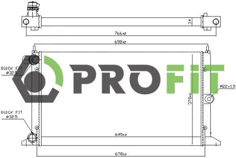 Радиатор, охлаждение двигателя PROFIT 1740-0027