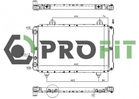 Радиатор, охлаждение двигателя PROFIT 1740-0083