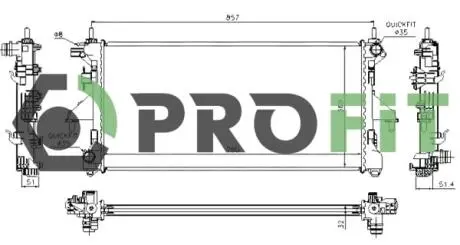 Радиатор, охлаждение двигателя PROFIT 1740-0085