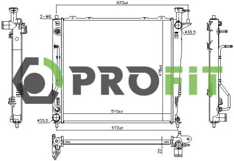 Радиатор, охлаждение двигателя PROFIT 1740-0153