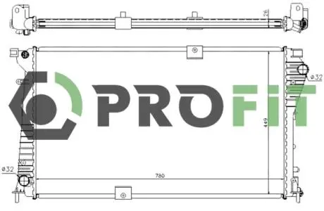 Радиатор, охлаждение двигателя PROFIT 1740-0171