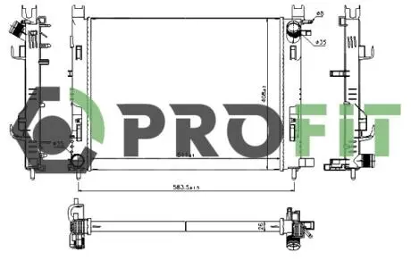 Радиатор, охлаждение двигателя PROFIT 1740-0180