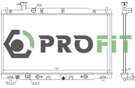 Радиатор, охлаждение двигателя PROFIT 1740-0204