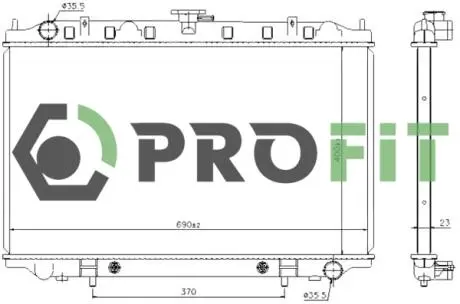 Радиатор, охлаждение двигателя PROFIT 1740-0254