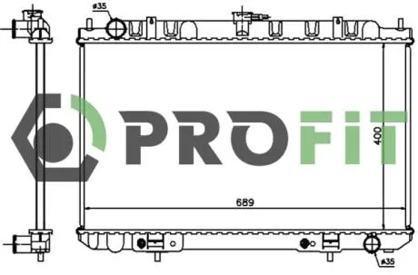 Радиатор, охлаждение двигателя PROFIT 1740-0257