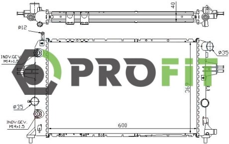 Радіатор, охолодження двигуна PROFIT 1740-0259