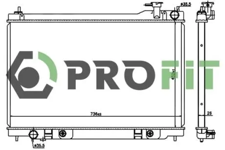 Радиатор, охлаждение двигателя PROFIT 1740-0260