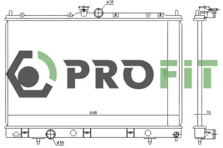 Радіатор, охолодження двигуна PROFIT 1740-0280