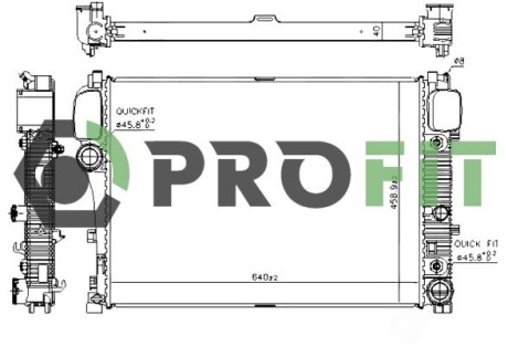 Радиатор, охлаждение двигателя PROFIT 1740-0308