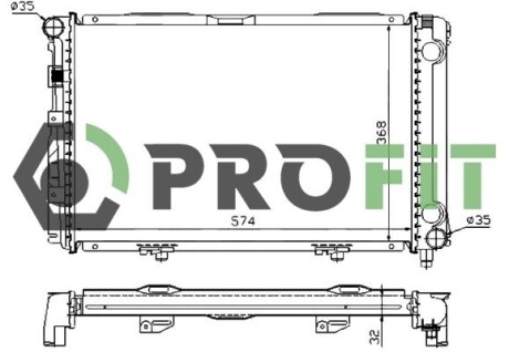 Радиатор, охлаждение двигателя PROFIT 1740-0309