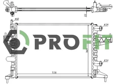Радіатор, охолодження двигуна PROFIT 1740-0374