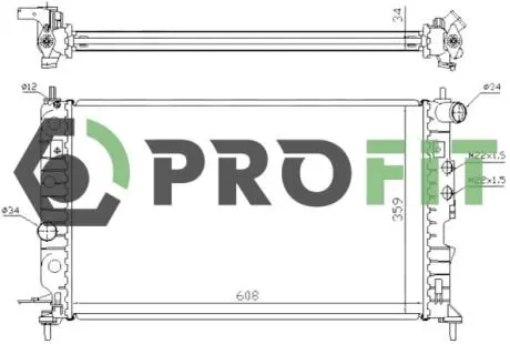 Радіатор, охолодження двигуна PROFIT 1740-0375