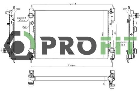 Радиатор, охлаждение двигателя PROFIT 1740-0379