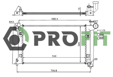 Радиатор, охлаждение двигателя PROFIT 1740-0400
