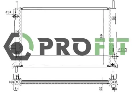 Радіатор, охолодження двигуна PROFIT 1740-0430