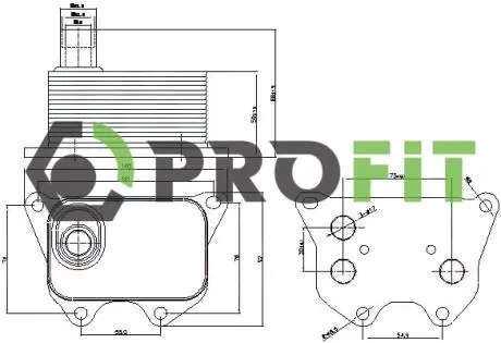 Масляный радиатор, двигательное масло PROFIT 1745-0032