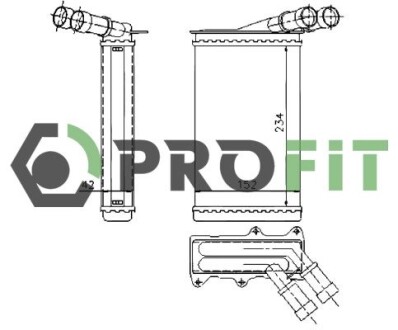 Теплообмінник, опалення салону PROFIT 1760-0080