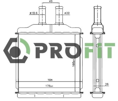 Теплообменник, отопление салона PROFIT 1760-0101