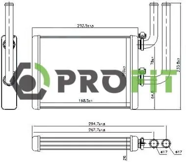 Теплообменник, отопление салона PROFIT 1760-0827