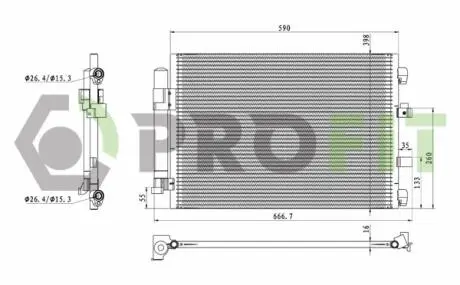 Конденсер кондиционера PROFIT 1770-0438