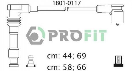 Комплект проводов зажигания PROFIT 1801-0117 (фото 1)