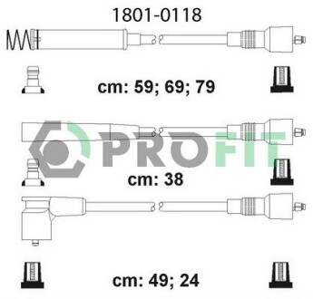 Комплект проводів запалювання PROFIT 1801-0118 (фото 1)