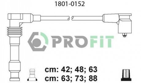 Комплект проводів запалювання PROFIT 1801-0152 (фото 1)