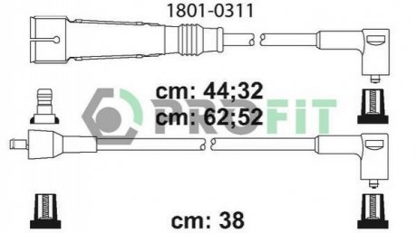 Комплект проводів запалювання PROFIT 1801-0311