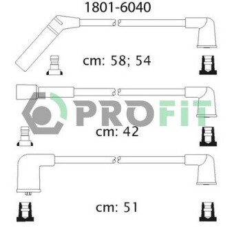 Комплект проводів запалювання PROFIT 1801-6040 (фото 1)