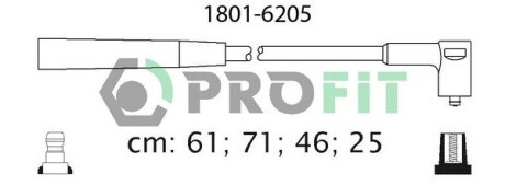 Комплект проводів запалювання PROFIT 1801-6205 (фото 1)