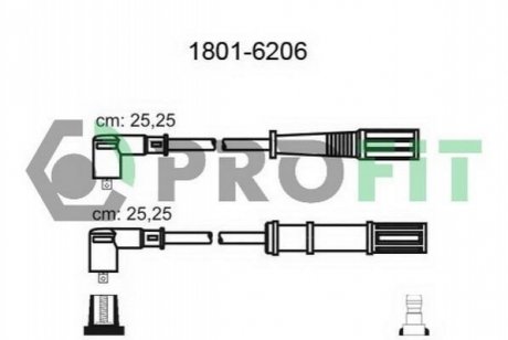 Комплект проводів запалювання PROFIT 1801-6206
