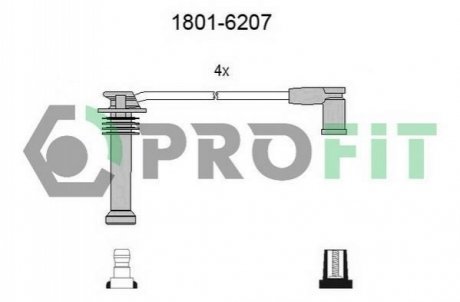 Комплект проводів запалювання PROFIT 1801-6207 (фото 1)