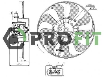 Вентилятор, охолодження двигуна PROFIT 1850-0009 (фото 1)