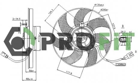 Вентилятор, охолодження двигуна PROFIT 1850-0012