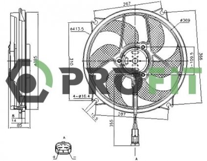 Вентилятор, охолодження двигуна PROFIT 1850-0016 (фото 1)