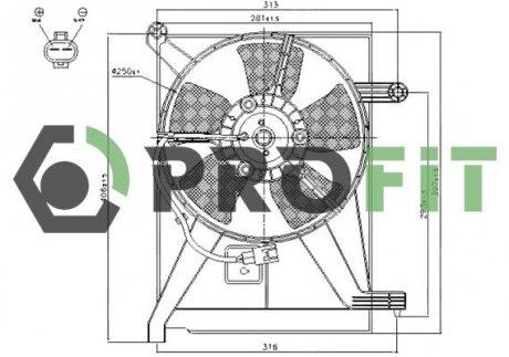 Вентилятор, охолодження двигуна PROFIT 1850-0024