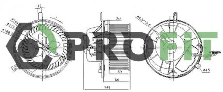 Вентилятор салона PROFIT 1860-0004 (фото 1)
