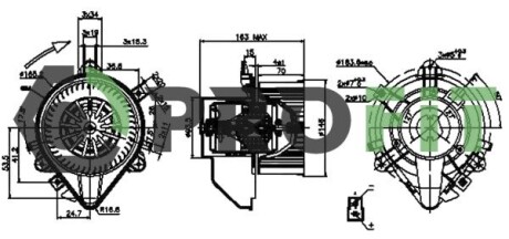 Вентилятор салона PROFIT 1860-0013