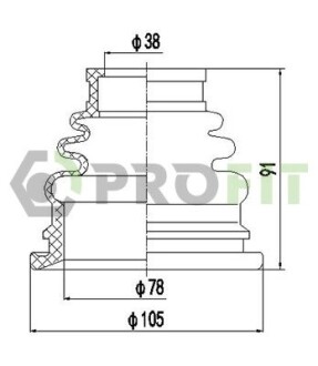 Комплект пыльника, приводной вал PROFIT 2710-0021 XLB