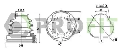 Комплект пыльника, приводной вал PROFIT 2710-0023 XLB