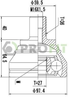 Шарнирный комплект, приводной вал. PROFIT 2710-1658