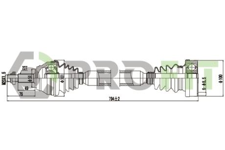 Полуось PROFIT 2730-0124